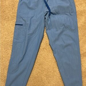 Adar Pro Heather Powder Blue Scrub top and bottoms (jogger style)